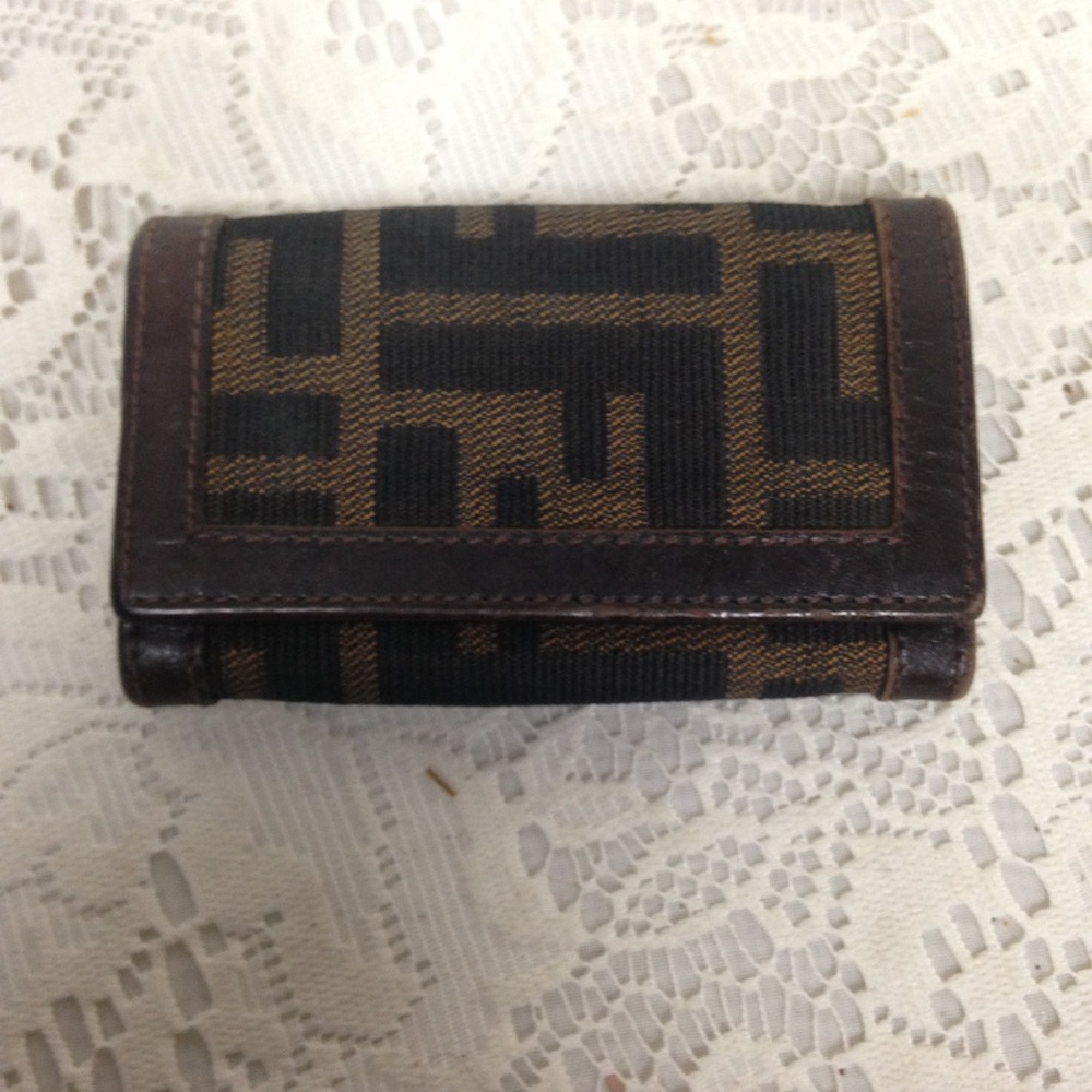 Fendi Italy, Zucca Pattern 4-Hooks Key Case - image 8